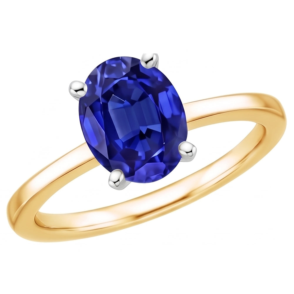 Solitaire Gemstone Ring Jewellery Oval Blue Sapphire 2.50 Carats
