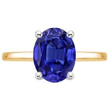Solitaire Gemstone Ring Jewellery Oval Blue Sapphire 2.50 Carats