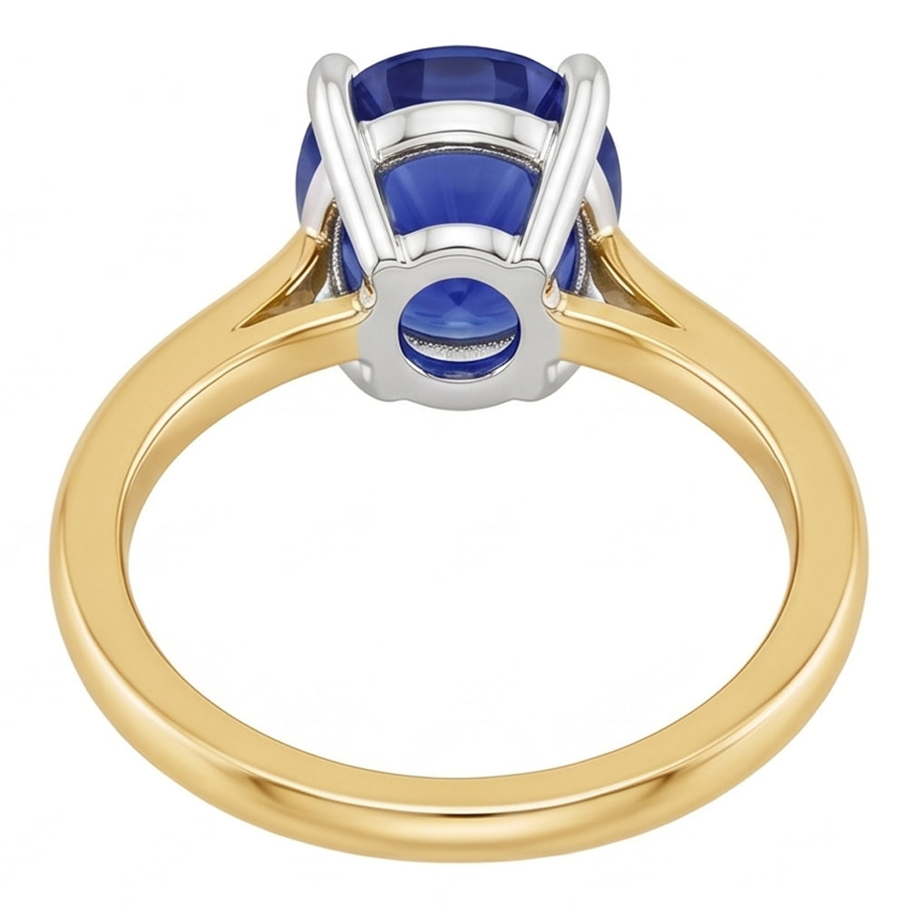 Solitaire Gemstone Ring Jewellery Oval Blue Sapphire 2.50 Carats