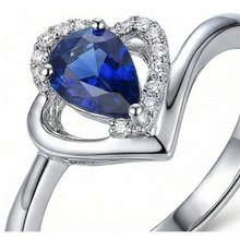 natural round sapphire 2.50ct ring front view