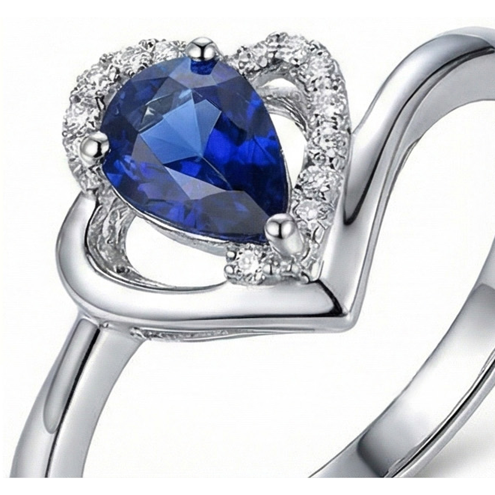 natural round sapphire 2.50ct ring front view