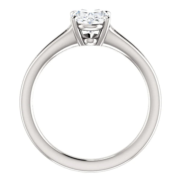 Solitaire Genuine Diamond Engagement Ring 3.50 Carats 4 Prongs Oval Cut