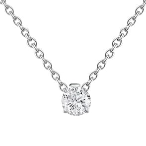 Solitaire Genuine Diamond Pendant 0.40 Ct. Jewelry White Gold 14K