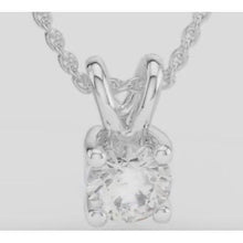Solitaire Genuine Diamond Pendant 2 Ct White Gold 14K Round Prong Set Diamond