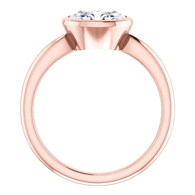 Solitaire Genuine Diamond Ring 4 Carats Bezel Setting Rose Gold Jewelry2
