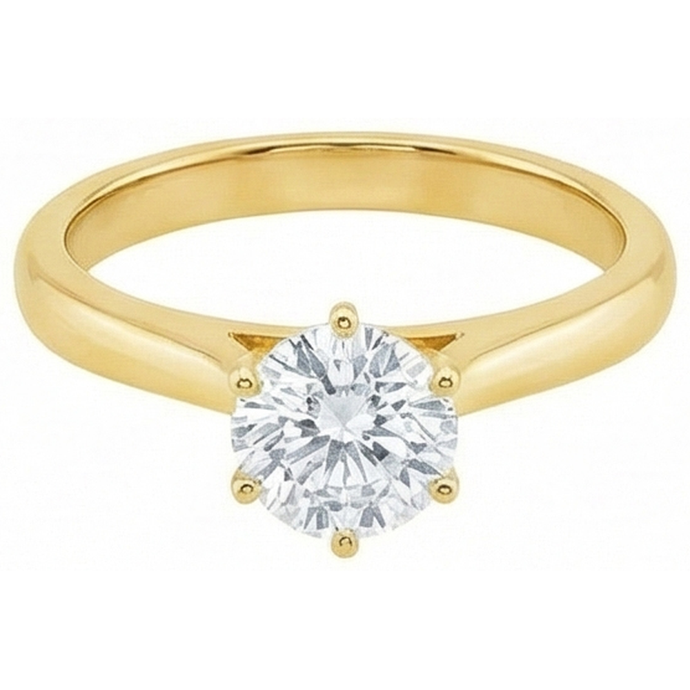 Solitaire Genuine Natural Earth Mined DIAMOND ( NOT LAB GROWN ) Engagement Ring Yellow Gold 1.51 Ct.
