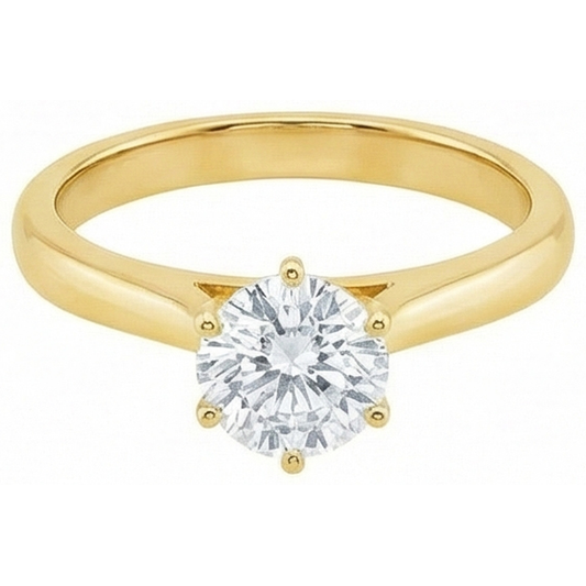 Solitaire Genuine Natural Earth Mined DIAMOND ( NOT LAB GROWN ) Engagement Ring Yellow Gold 1.51 Ct.