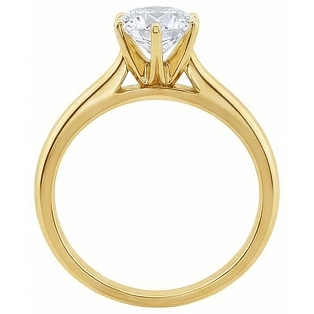Solitaire Genuine Natural Earth Mined DIAMOND ( NOT LAB GROWN ) Engagement Ring Yellow Gold 1.51 Ct.
