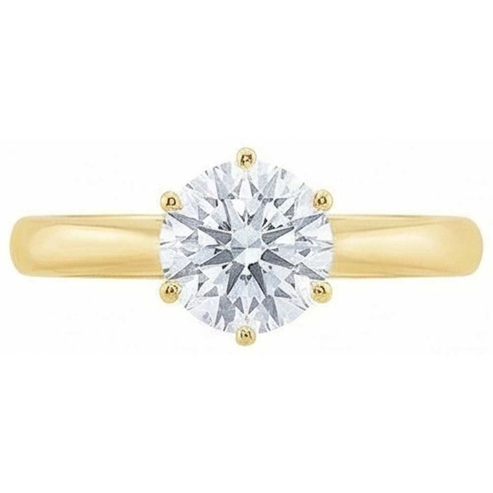Solitaire Genuine Natural Earth Mined DIAMOND ( NOT LAB GROWN ) Engagement Ring Yellow Gold 1.51 Ct.