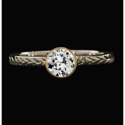 Solitaire Old Miner Natural Earth Mined Diamond Ring Bezel Set Vintage Style 1.50 Carats