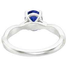Solitaire Gold Ring Twist Style Oval Blue Sapphire 2 Carats