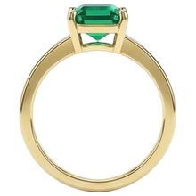 Solitaire Green Emerald Ring 3 Carats Yellow Gold 14K Gemstone Jewellery