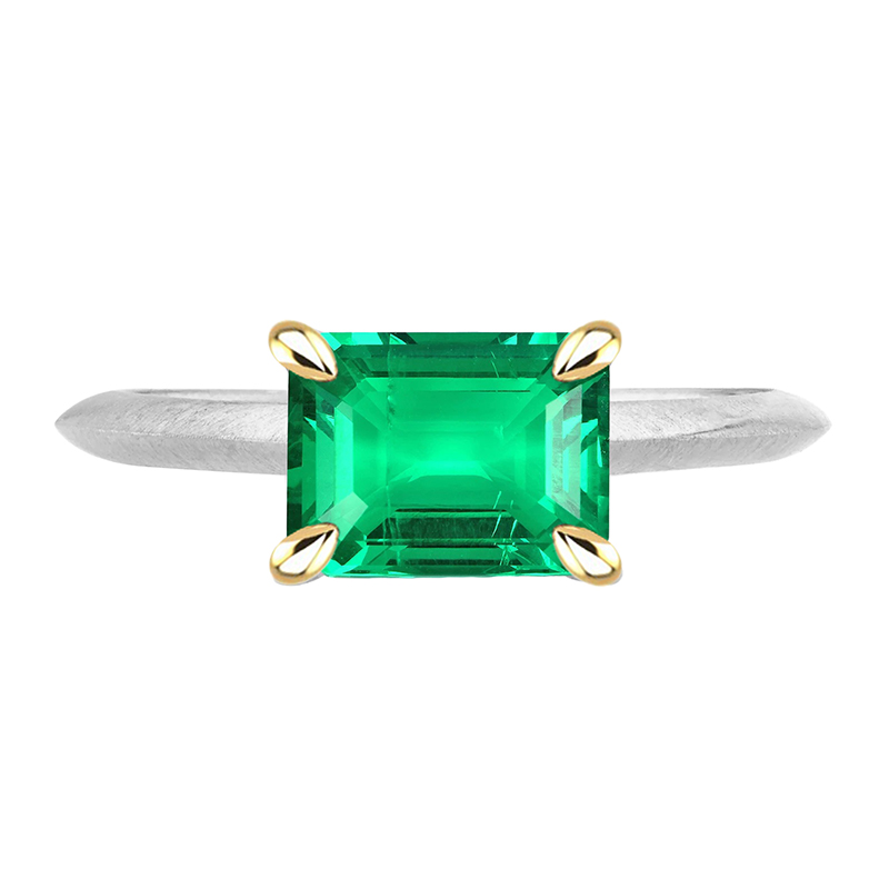 Handmade Fine Emerald Gemstone Ring 2 ct – main view