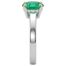 Emerald Precious Stone Ring 2-ct Two-Tone 14K Gold – top view