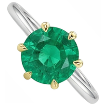 Genuine Colombian Emerald Precious Stone Ring – front view