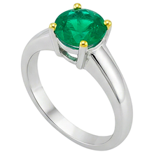Natural Fine Emerald Colored Stone Ring – side view