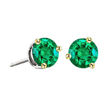 Round Cut Fine Emerald ring in Two-Tone 14K Gold – main view