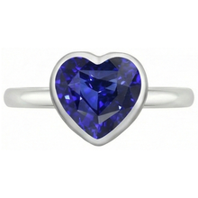 Solitaire Heart Cut Bezel Set Sri Lankan Sapphire Ring 2.50 Carats