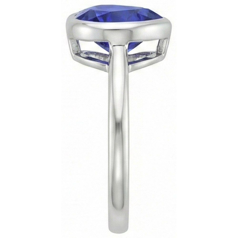Solitaire Heart Cut Bezel Set Sri Lankan Sapphire Ring 2.50 Carats