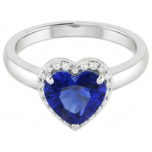 Solitaire Heart Cut Ceylon Sapphire Gemstone Ring 2.50 Carats Gold 14K