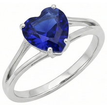 Solitaire Heart Cut Ring Sri Lankan Sapphire Split Shank 2.50 Carats