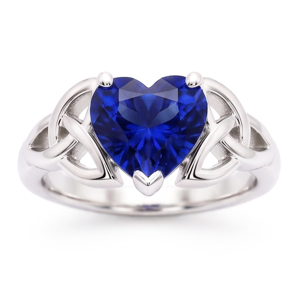 Solitaire Heart Cut Ring Vintage Style Sri Lankan Sapphire 2 Carats