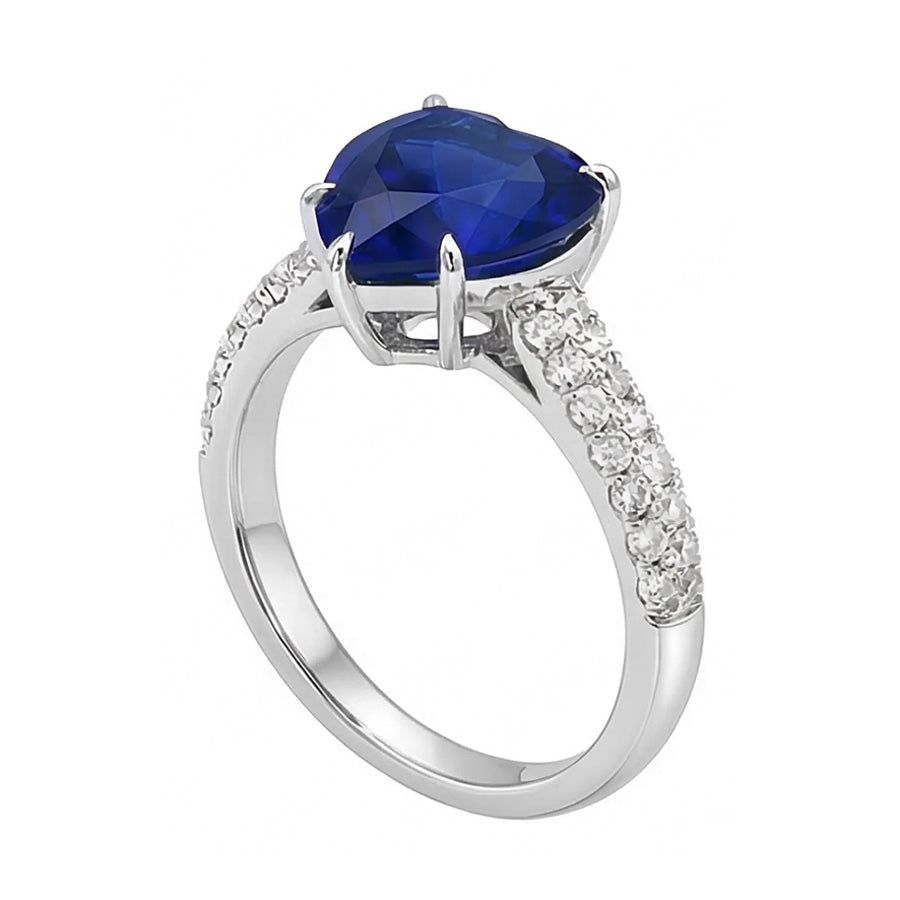natural round sapphire 4.50ct ring profile view