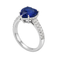 natural round sapphire 4.50ct ring profile view