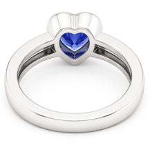 Solitaire Heart Light Blue Sapphire Ring Bezel Set 1 Carat