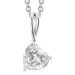 Solitaire Heart Old Miner Genuine Diamond Pendant 4.50 Carats Jewelry