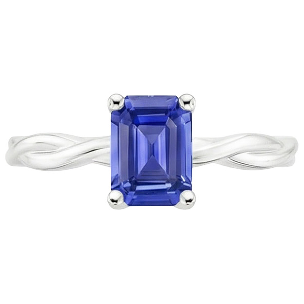 natural emerald sapphire 2.50ct ring profile view