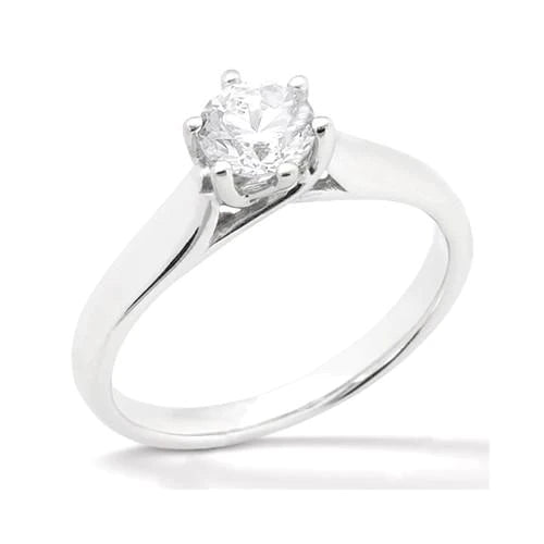 Solitaire Jewelry Ring 0.75 Carats Real Round Diamond