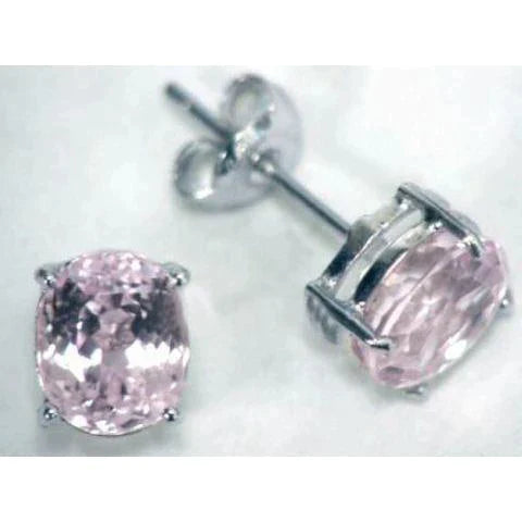 Solitaire Kunzite Stud Earrings