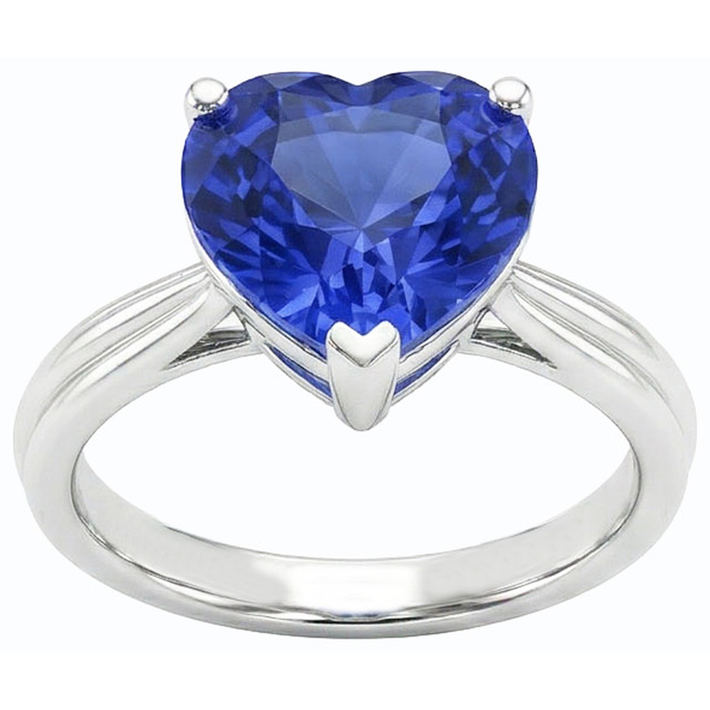 natural heart sapphire 2.50ct ring side angle