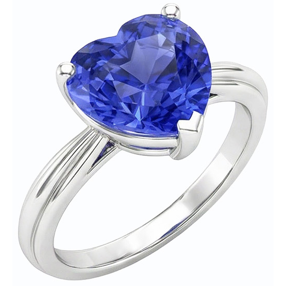 natural heart sapphire 2.50ct ring close up detail