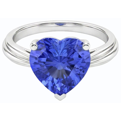 Natural Sapphire Ring 2.50ct - White Gold 14K