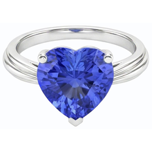 natural heart sapphire 2.50ct ring front view