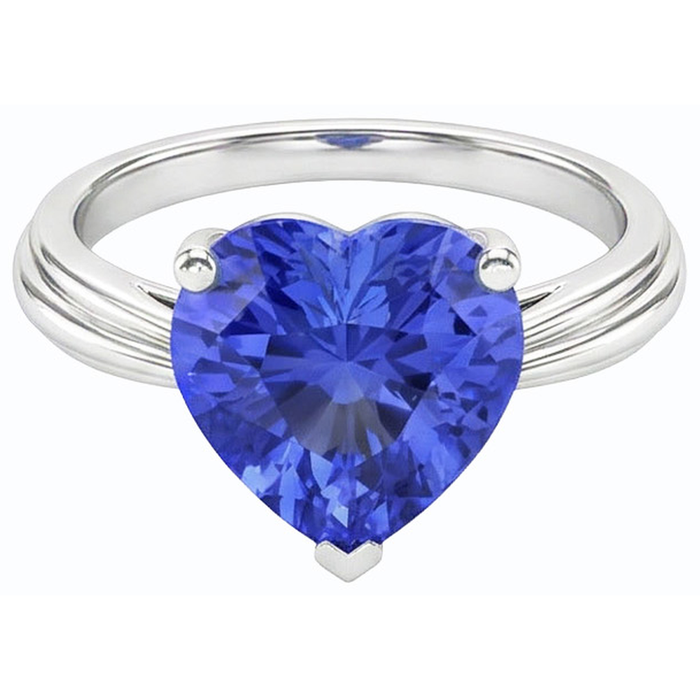natural heart sapphire 2.50ct ring front view