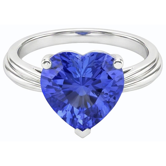 natural heart sapphire 2.50ct ring front view