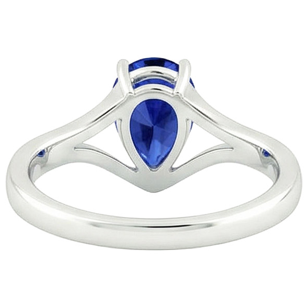 Solitaire Madagascar Pear Sapphire Ring