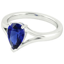 Solitaire Madagascar Pear Sapphire Ring