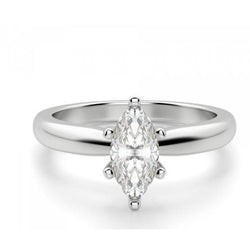 Solitaire Marquise 1.70 Carats Real Diamond Anniversary Ring White Gold 14K