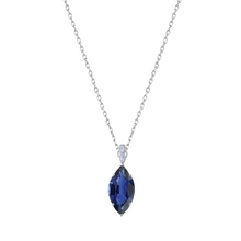 Cornflower Blue Sapphire Gemstone Pendant 1.25-ct 14K White Gold – main view