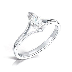 Solitaire Marquise Cut 1.50 Carats Real Natural Earth Mined Diamond Engagement Ring