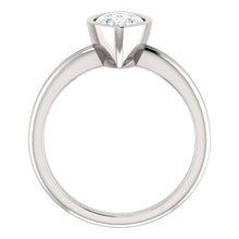 Solitaire Marquise Real Diamond Ring 3 Carats Bezel Set White Gold 14K