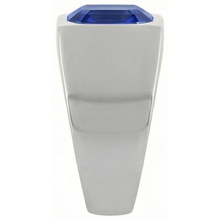IGI CERTIFIED Solitaire Men's Ring 1.50 Carats Flush Set Blue Sapphire Asscher Cut