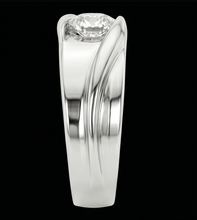 Solitaire Mens Wedding Band Round Cut