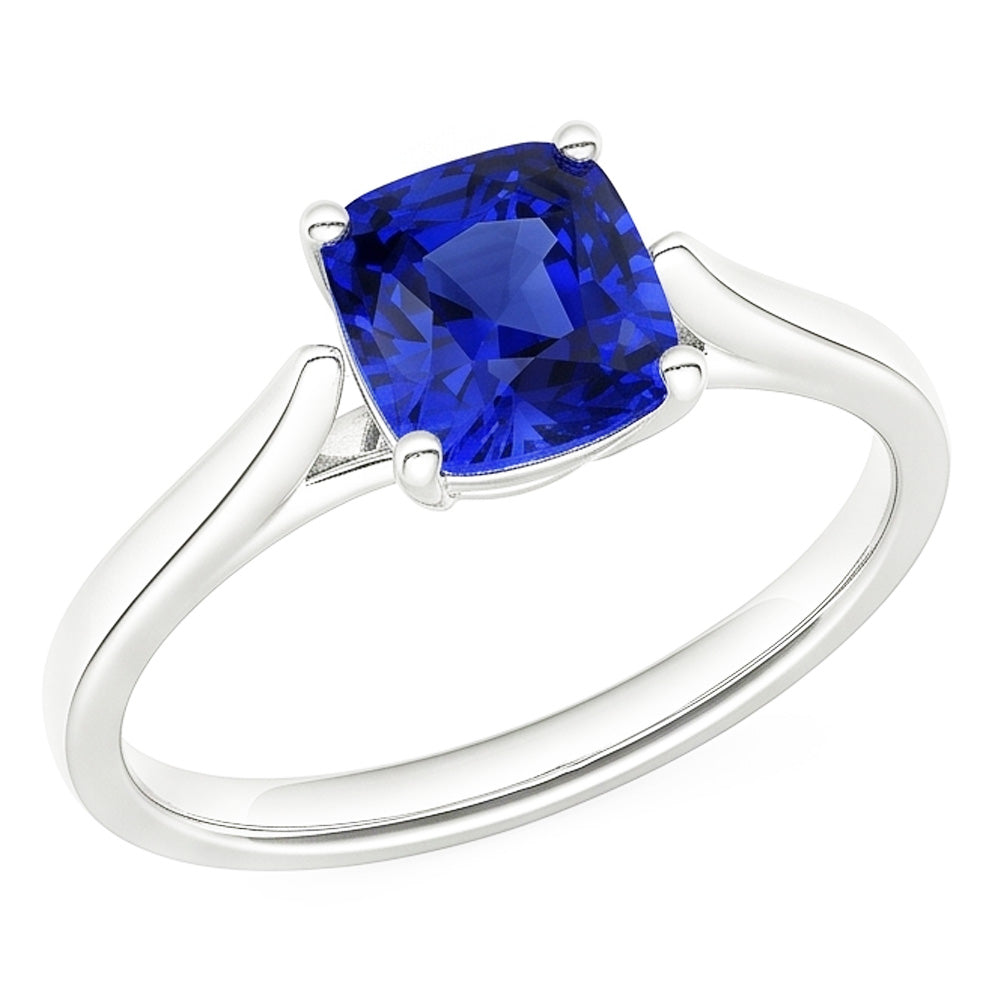 Solitaire Natural Blue Sapphire Ring 1.50 Carats Ladies Jewellery Gold