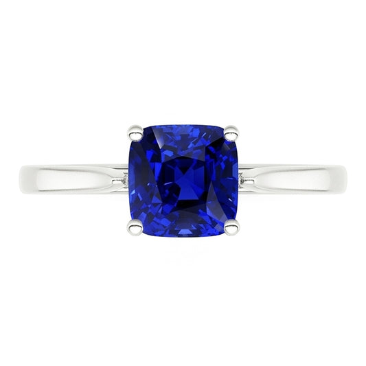 Solitaire Natural Blue Sapphire Ring 1.50 Carats Ladies Jewellery Gold