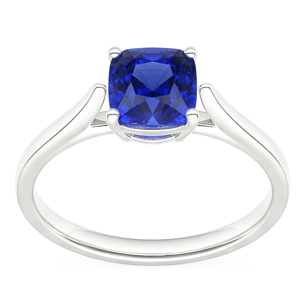 Solitaire Natural Blue Sapphire Ring 1.50 Carats Ladies Jewellery Gold